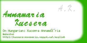 annamaria kucsera business card
